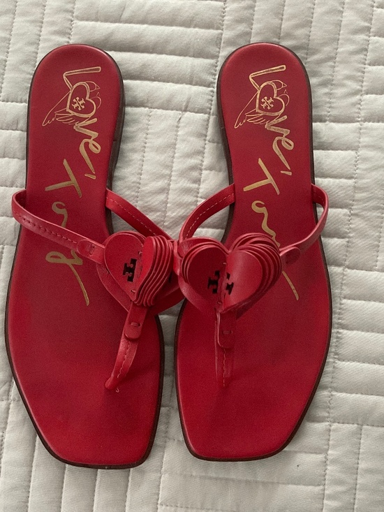 Tory Burch Shoes - Tory Burch Heart Red Thong Sandal